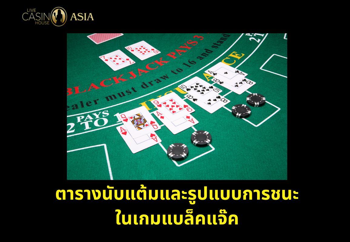 ตารางแต้มและรูปแบบชนะของแบล็คแจ็ค