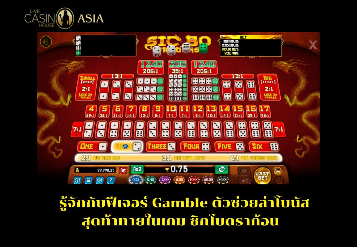 Gamble ฟีเจอร์เด็ดช่วยลุ้นรางวัลในไฮโลมังกร Gamble ฟีเจอร์เด็ดช่วยลุ้นรางวัลในไฮโลมังกร